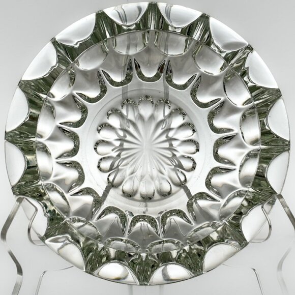 RETRO Glass Ashtray | Vintage 1970s Pressed Glass Heavy Ashtray | Unique Barware - Picture 2 of 7